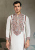 Snow White Embroidered Stitched Kurta Set