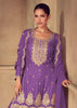Dahila Purple Embroidered Sharara Set