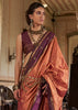 Peach Pink Banarasi Tussar Silk Saree