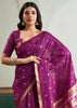 Dahlia Purple Woven Tussar Silk Saree
