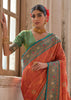 Burnt Orange Woven Banarasi Silk Saree