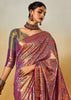 Sparkling Purple Dual Tone Woven Kanjivaram Silk Saree