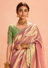 Delight Pink Woven Banarasi Designer Tissue Silk Saree With Embroidered Blouse