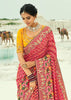 Rani Pink Woven Georgette Bandhej Designer Saree