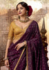 “Exclusive Offer” : Royal Maroon Woven Designer Embroidered Silk Saree With Contrast Blouse