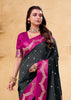 Pirate Black Woven Satin Silk Saree