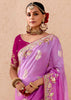 Ultra Pink Heavy Embroidered Designer Silk Saree (Copy)