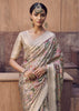 Silver Grey Digital Printed Silk Saree