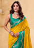 Festive Yellow Woven Satin Silk Saree