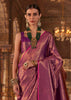 Wine Purple Woven Kanjivaram Silk Saree
