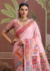Blush Pink Woven Cotton Kashmiri Jamewar Saree