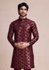 Ochre Red Sequins Embroidered Kurta Set