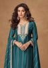 Antique Green Embroidered Sharara Set