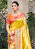 Cyber Yellow Woven Kanjivaram Silk Saree