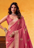 Bloom Peach Woven Tusser Silk Saree
