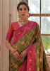 Mehndi Green Woven Banarasi Silk Saree