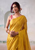 Golden Yellow Woven Tissue Silk Saree