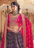 Purple And Pink Embroidered Designer Lehenga Set