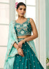 Rama Green Georgette Embroidered Sequins Lehenga Set