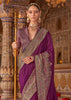 Wine Purple Printed Kashmiri Jamewar Saree
