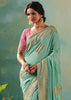 Sea Green Woven Embroidered Banarasi Silk Saree