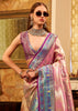 Georgia Peach Woven Tissue Silk Saree