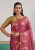 Mauve Pink Woven Tussar Silk Saree