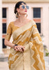 Honey Yellow Woven Cotton Linen Silk Saree
