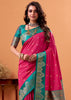 Raspberry Pink Banarasi Satin Silk Saree