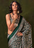 Mallard Green Printed Satin Crepe Silk Saree