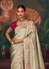 Mist Green Woven Embroidered Saree