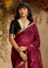 Rich Maroon Woven Cotton Silk Saree