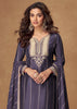 Mulberry Purple Embroidered Sharara Set