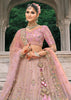 Pink & Grey Heavy Embroidered Designer Lehenga