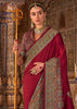 Maroon Printed Kashmiri Jamewar Saree