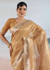 Marigold Yellow Woven Banarasi Tissue Silk Saree