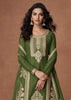 Dark Green Heavy Embroidered Sharara Set