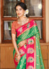 Green & Red Woven Banarasi SIlk Saree