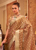 Plum Peach Woven Banarasi Tissue Silk Saree