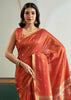 Spicy Orange Woven Tussar Silk Saree