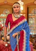 Victoria Blue Printed Patola Silk Saree