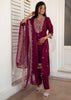Wine Zari Embroidered Suit Set (10702047445185)