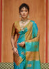 Blue Yellow Woven Banarasi Silk Saree