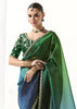Jungle Green Designer Organza Tissue Silk Saree