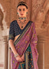 Mulberry Purple Printed Patola Georgette Silk Saree