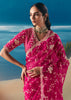 Rani Pink Satin Organza Embroidered Saree