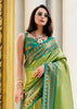 Lime Green  Banarasi Tissue Silk Saree with Contrast Border