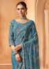 Parisian Blue Designer Tissue Silk Saree
