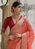 Orange Peach Woven Patola Silk Saree