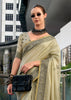 Saga Green Woven Linen Tissue Silk Saree